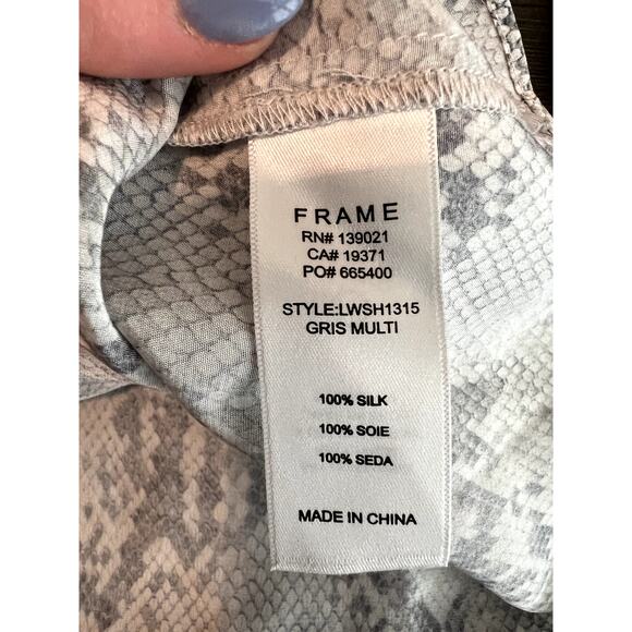 Frame snake print silk tank top S - Picture 4 of 6